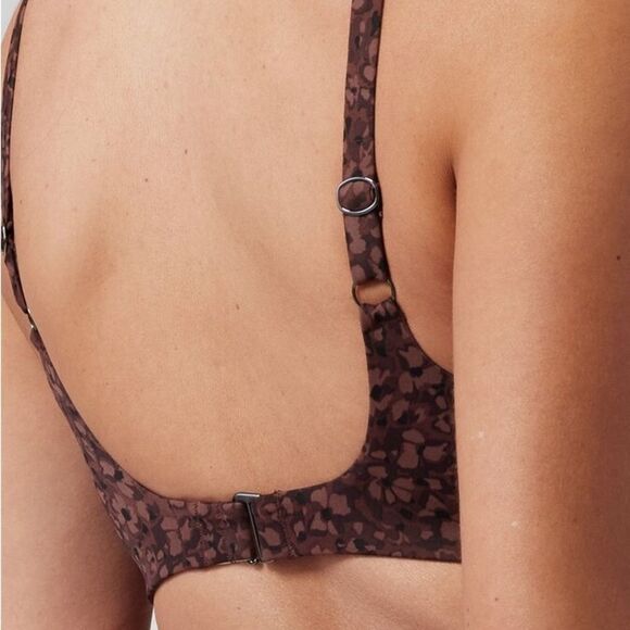 NWOT Athleta Bondi Bra Cup Bikini Top in Floral Camo Decadent Chocolate 32B/C - Picture 4 of 10